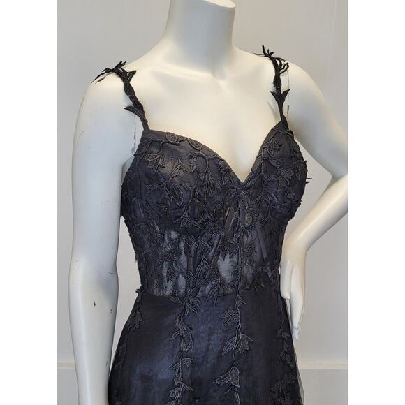 NWT Black Formal Gown Prom Dress Wedding Party Bridesmaid MOTB - Picture 9 of 15